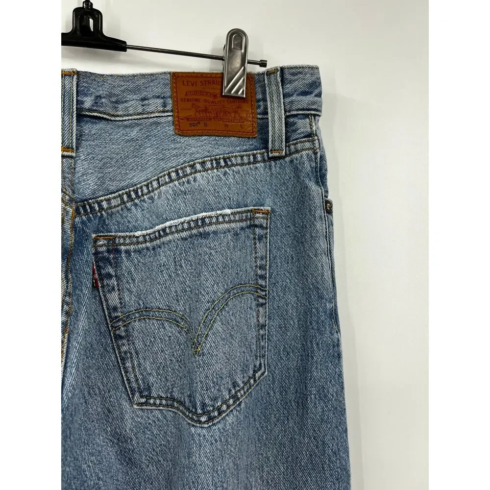 Levi's Jeans Mens‎ 501 S Skinny High Rise Distressed Denim Blue Jeans